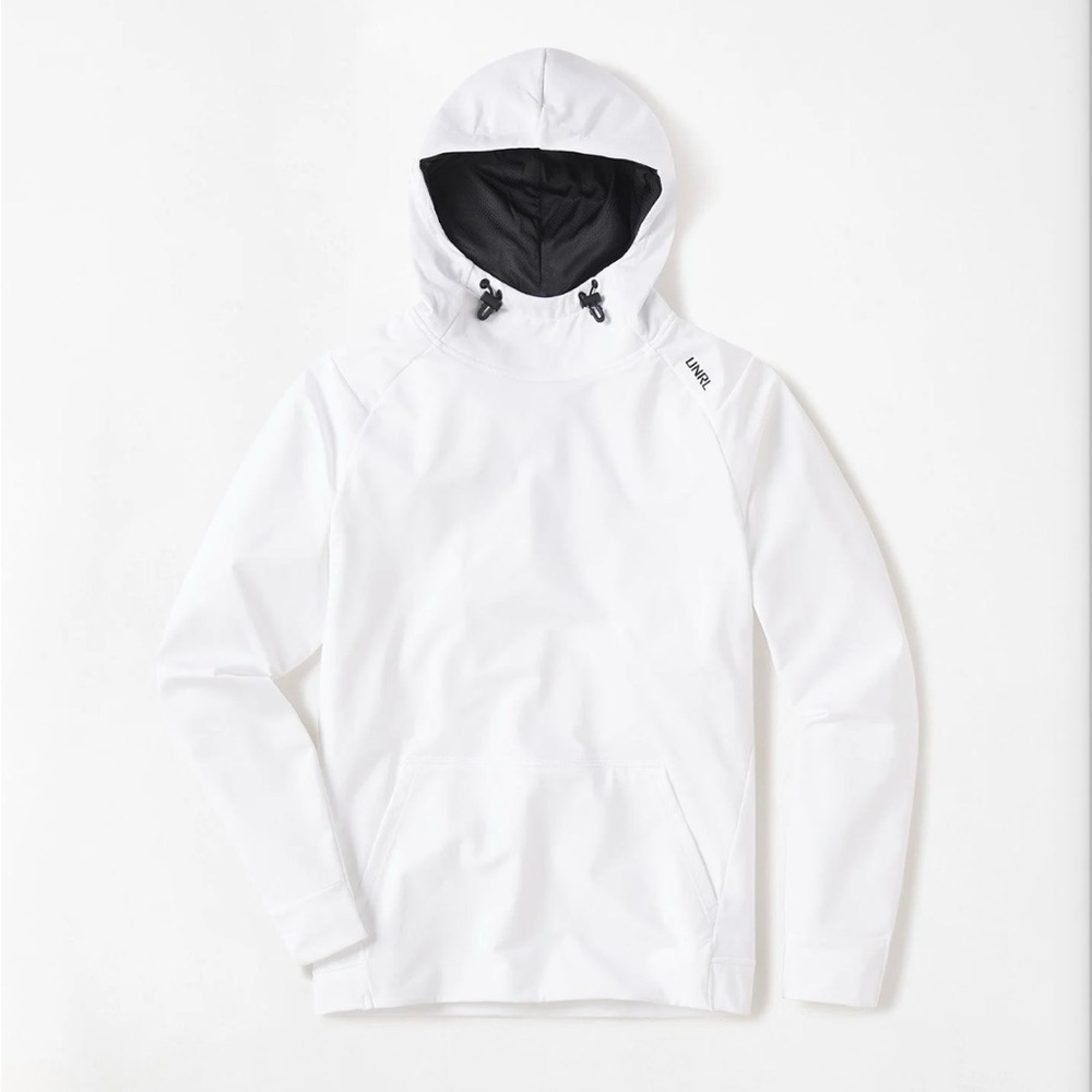 UNRL Men's White Crossover Hoodie